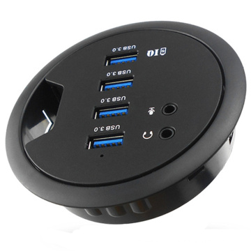 Grande vitesse 4 ports USB 3.0 Expansion de Hub de charge avec câble d&#39;alimentation audio pour ordinateur de bureau